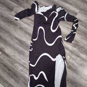 Elegant Black and White Women's Dress